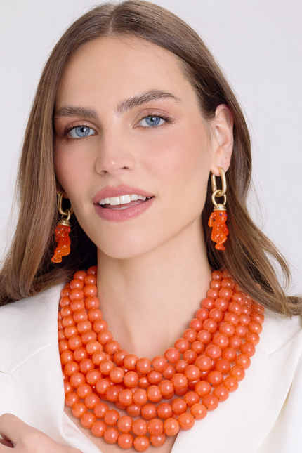Michael Nash Jewelry | Juliette Multi Strand Coral Resin Necklace