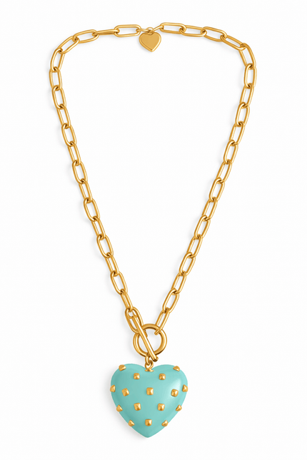 Michael Nash Jewelry | Celestine Aqua Resin Heart Pendant