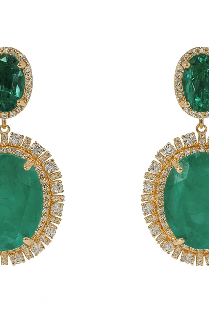 Michael Nash Jewelry | Gemma Flawed Emerald Clip Drop Earrings