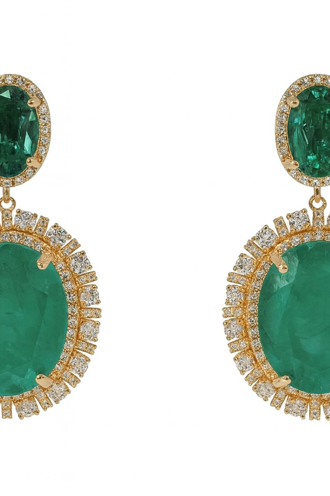 Michael Nash Jewelry | Gemma Flawed Emerald Clip Drop Earrings