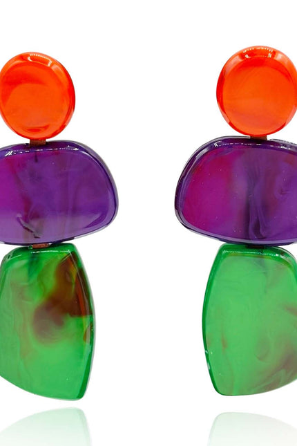 Michael Nash Jewelry | Puzzle Resin Triple Drop Earrings