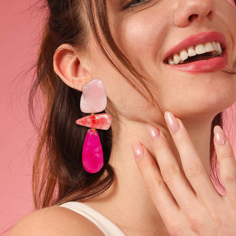 Michael Nash Jewelry | Pink And Orange And Fuschia Rockstar Drop Earrings