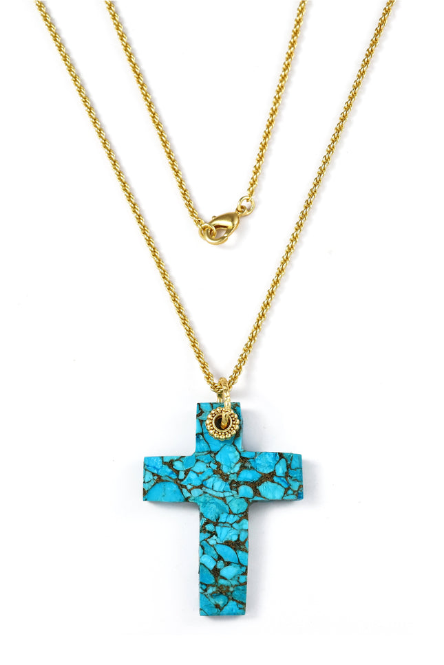 Arvino | Turquoise Faith Cross Necklace