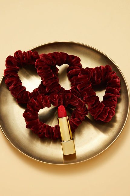 Soft Strokes Silk | Velvet Handmade Lipstick Hair Band Set of Two