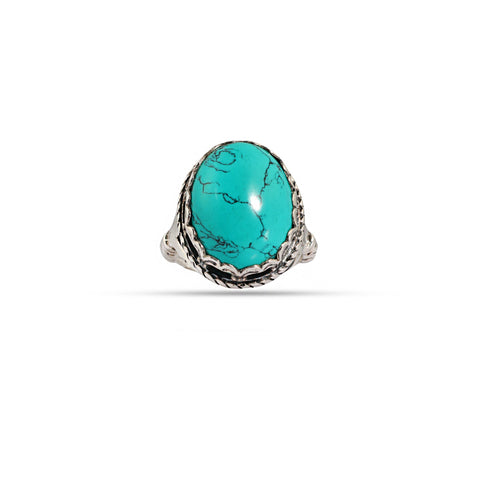 Arvino | Carved Turquoise 92.5 Sterling Silver Men’s Ring