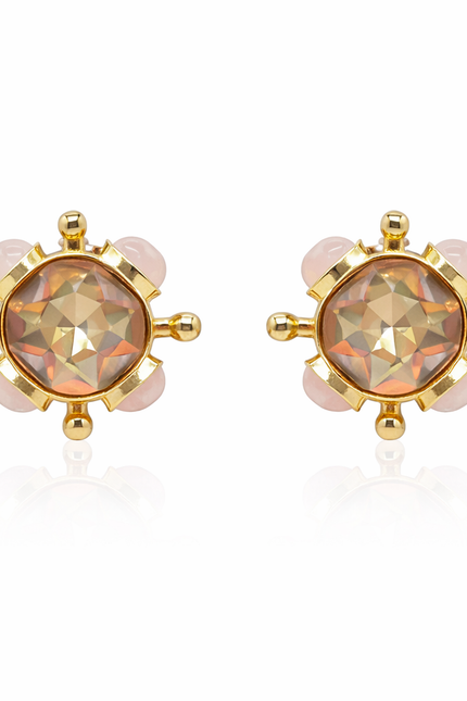 Michael Nash Jewelry | Monica Champagne And Rose Quartz Sputnik Earrings