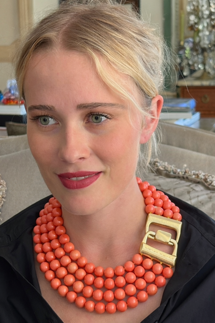 Michael Nash Jewelry | Irena Four Strand Coral Resin Bead Nesting Necklace