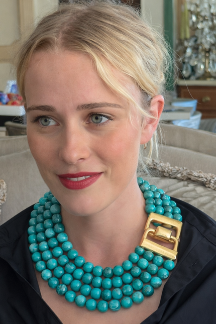 Michael Nash Jewelry | Irena Four Strand Turquoise Resin Bead Nesting Necklace