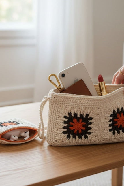 Springmoonatelier | Handmade Crochet Clutch & Mini Pouch Set