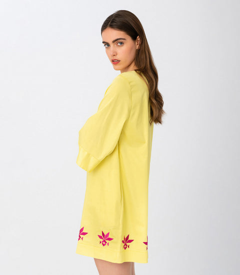 Elizabeth LaGre | Embroidered Yellow Mini Dress