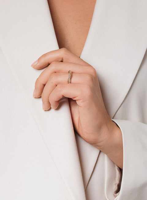 Pas de Marque | 925 sterling silver, gold-filled and rose gold-filled ring Trinité