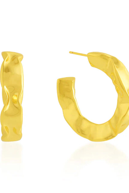 Arvino | Hammered Gold Foil Hoops Medium