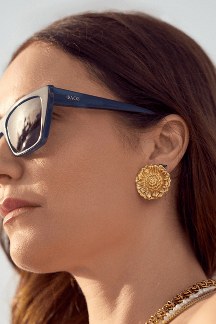 Faos Concept I ROSSO IN AMBROSIA PETROL WITH AEGEAN BLUE LENSES