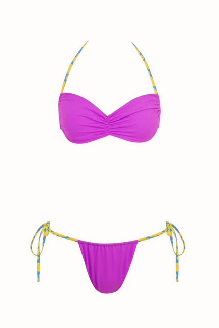 Say no more I Nina Ruched Double Faced Bikini Top