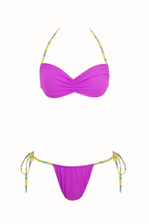 Say no more I Nina Ruched Double Faced Bikini Top