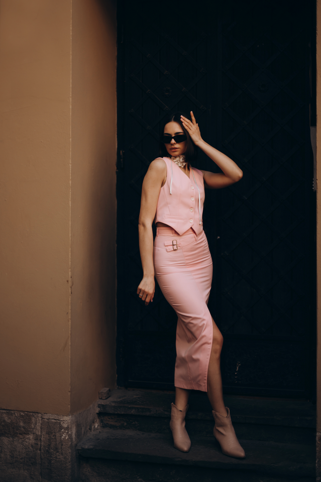 BÚDZIKO | ROSÉ ASYMMETRIC SKIRT