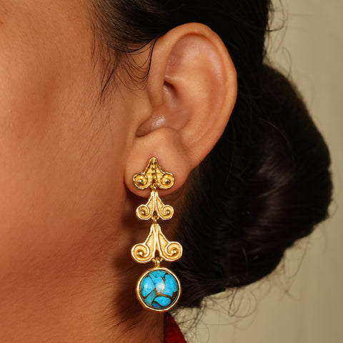 Arvino | Jharoka Turquoise 92.5 Sterling Silver Earrings