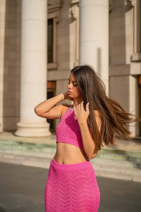 Radiant Top - Rose NORGÄTE alpaca knitwear sustainably made in Peru