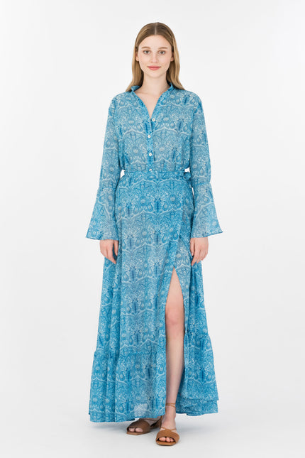Elizabeth LaGre | Aquarium - Print Maxi Wrap Skirt