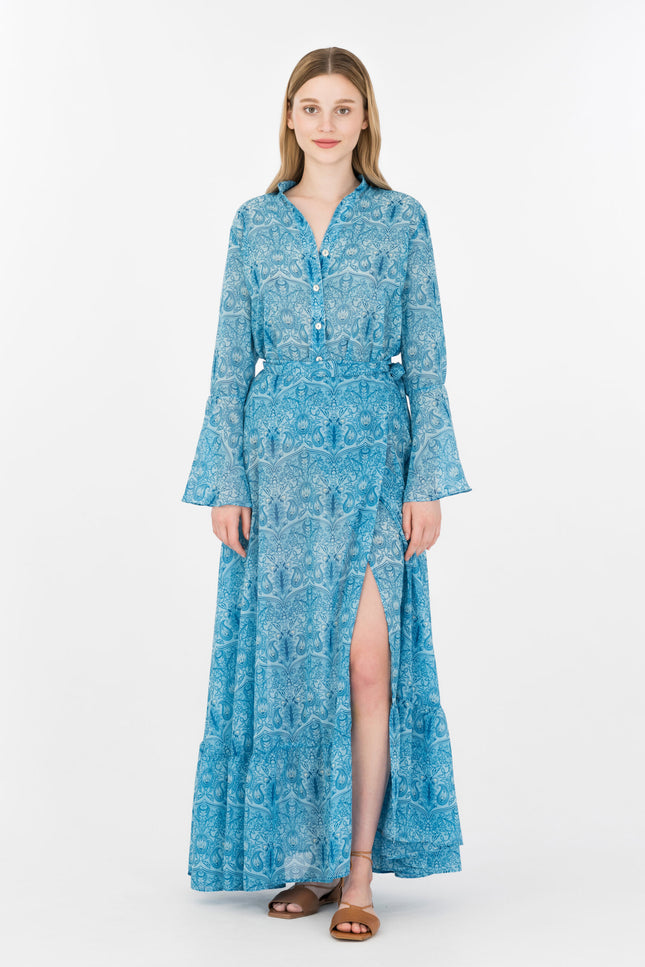 Elizabeth LaGre | Aquarium - Print Maxi Wrap Skirt