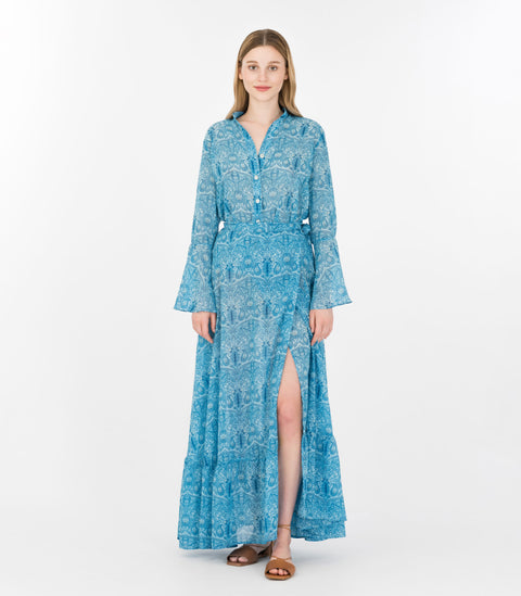 Elizabeth LaGre | Aquarium - Print Maxi Wrap Skirt