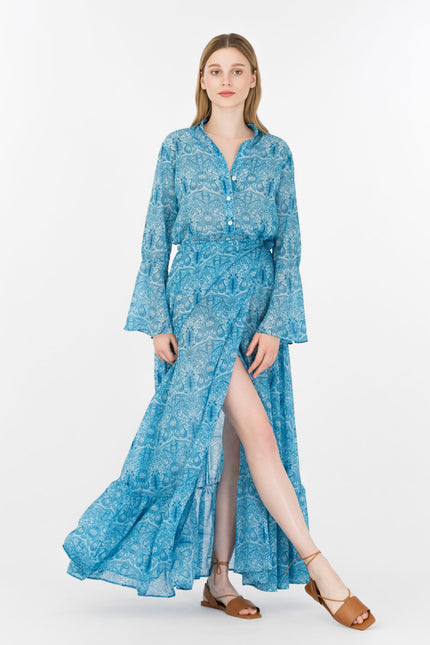 Elizabeth LaGre | Aquarium - Print Maxi Wrap Skirt