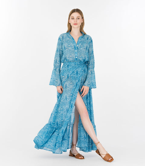 Elizabeth LaGre | Aquarium - Print Maxi Wrap Skirt