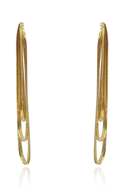 Michael Nash Jewelry | Melania Double Gold Cobra Chain Pierced Earrings