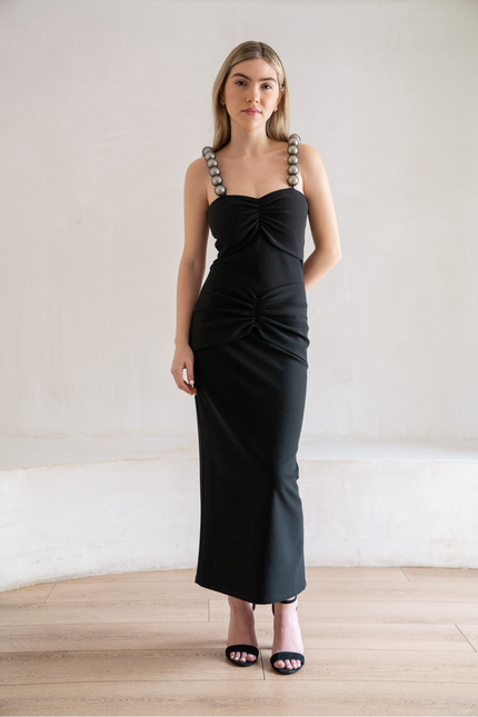 Ashley Stambouli | Sukienka midi Ember Pearl czarna