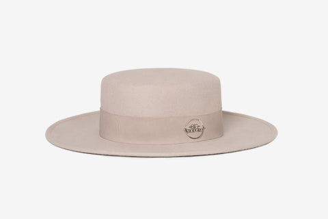 GIODORO | Gidoa Canotier Felt Hat in Grey Color