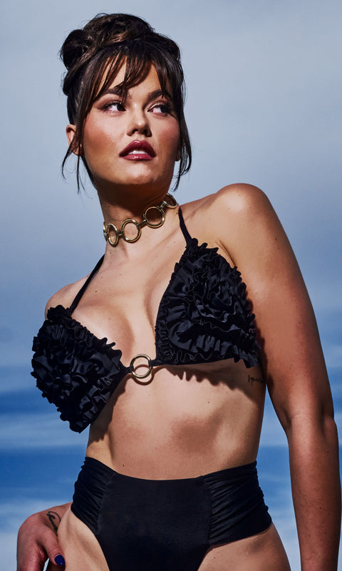 Antoninias | Rose Bikini Top black