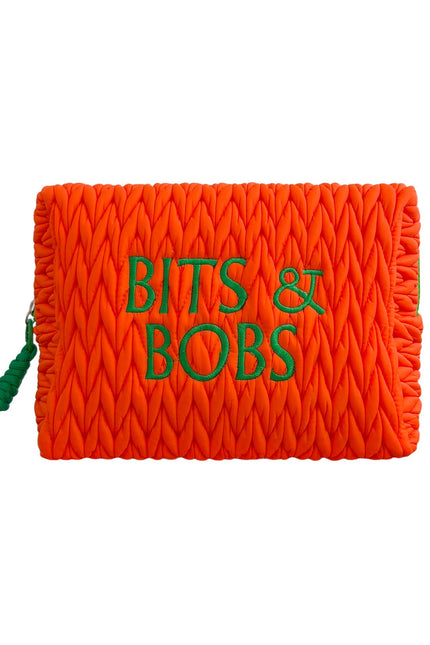 Orange Bits & Bobs cosmetic wash bag by LillyLovesLTD with zipper closure and cheerful orange fabric design.
