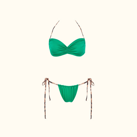 Say no more I Carla Ruched Double Faced Bikini Top