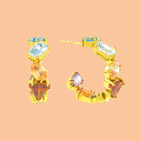 Arvino | Chromatic Cascade Hoop earrings