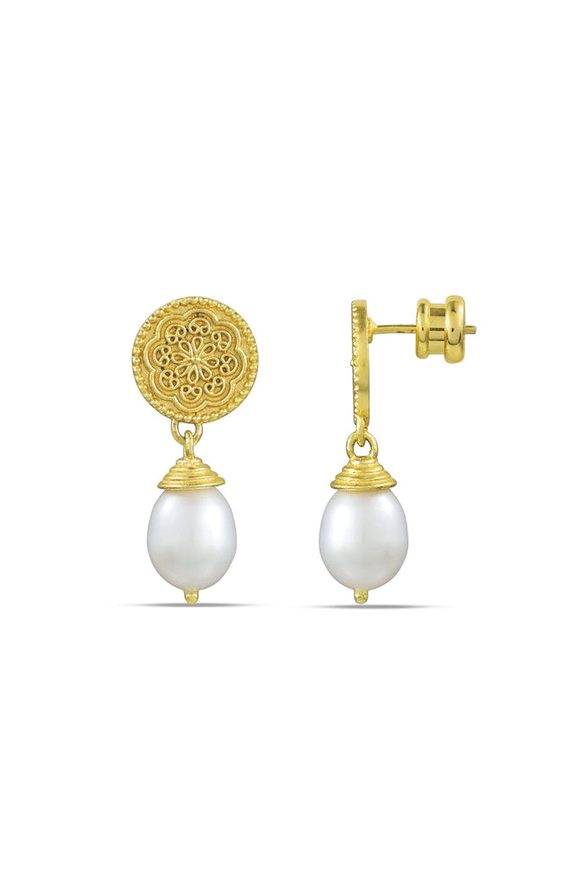 Arvino | Filigree Pearl 92.5 Sterling Silver Earrings