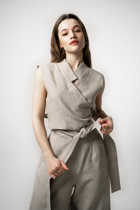 PBG studio | Tying Linen Vest