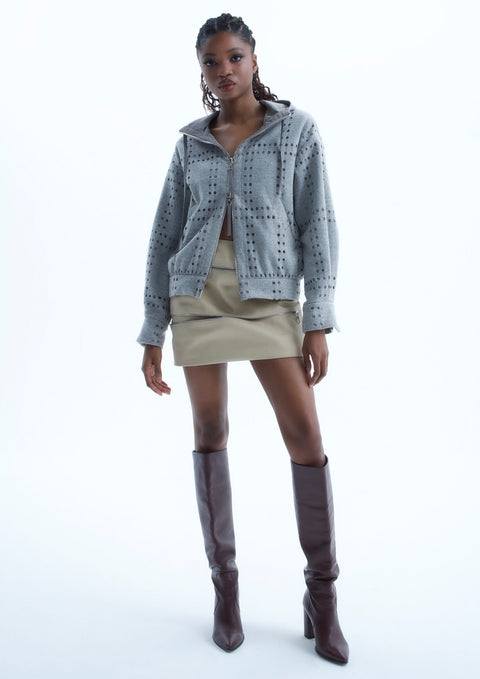 Ramune Piekautaite I Spódnica mini z zamkami złota