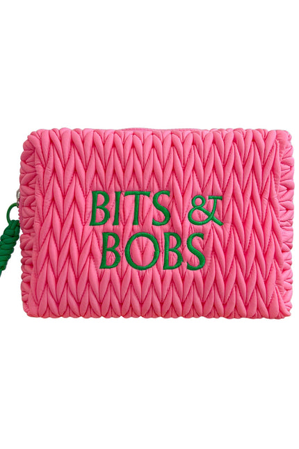 Pink LillyLovesLTD Bits & Bobs cosmetic wash bag with zipper closure and compact design for travel and storage.