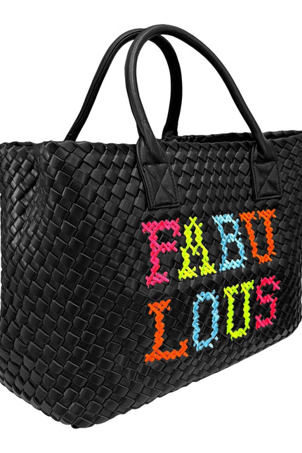 Lilly Loves | FABULOUS Black Woven Vegan Handbag