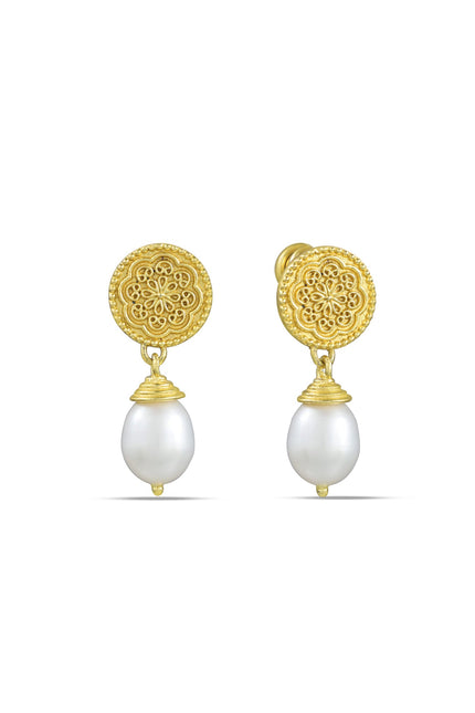 Arvino | Filigree Pearl 92.5 Sterling Silver Earrings