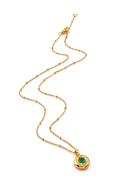 Arvino | Green Onyx Medallion 92.5 Sterling Silver Charm Necklace