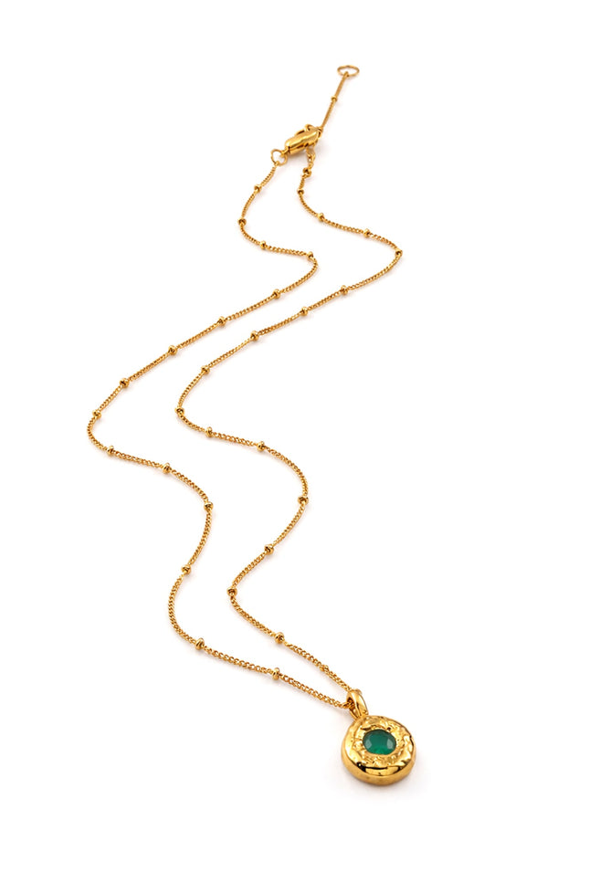 Arvino | Green Onyx Medallion 92.5 Sterling Silver Charm Necklace