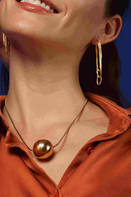 Michael Nash Jewelry | Melania Double Gold Cobra Chain Pierced Earrings