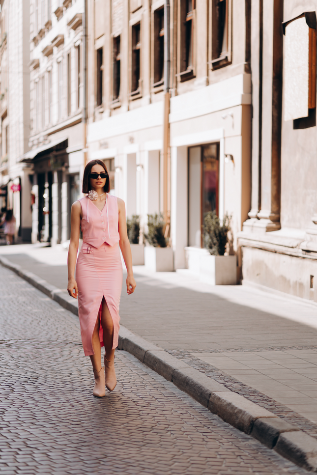 BÚDZIKO | ROSÉ ASYMMETRIC SKIRT