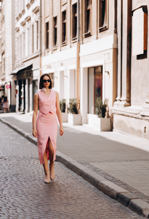 BÚDZIKO | ROSÉ ASYMMETRIC SKIRT