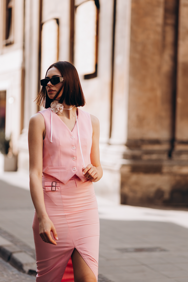 BÚDZIKO | ROSÉ ASYMMETRIC SKIRT