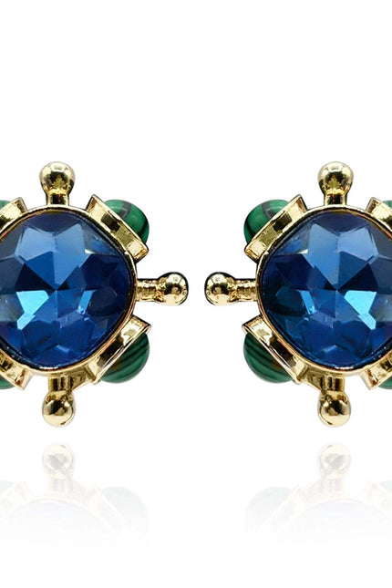 Michael Nash Jewelry | Monica Sapphire And Malachite Sputnik Earrings