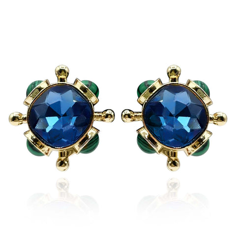 Michael Nash Jewelry | Sapphire And Malachite Sputnik Earrings