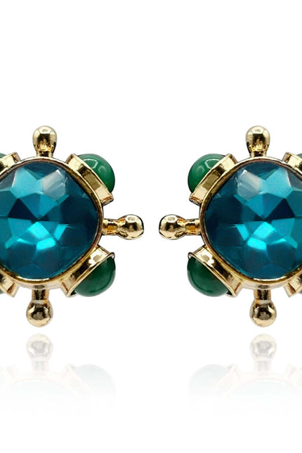Michael Nash Jewelry | Monica Teal And Green Agate Sputnik Earrings