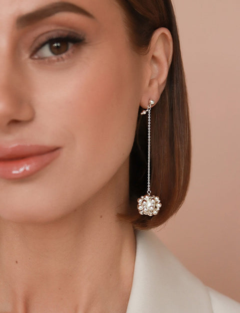 Pas de Marque | 925 sterling silver freshwater pearl earrings Couronne